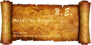 Meláth Ervin névjegykártya